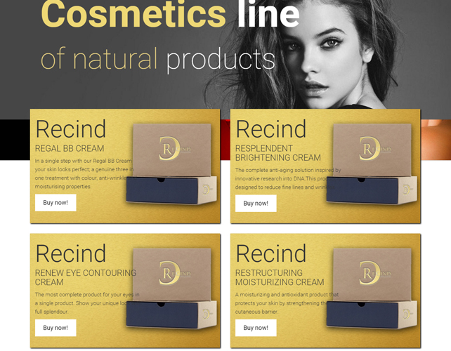 Website to sell Beauty Products